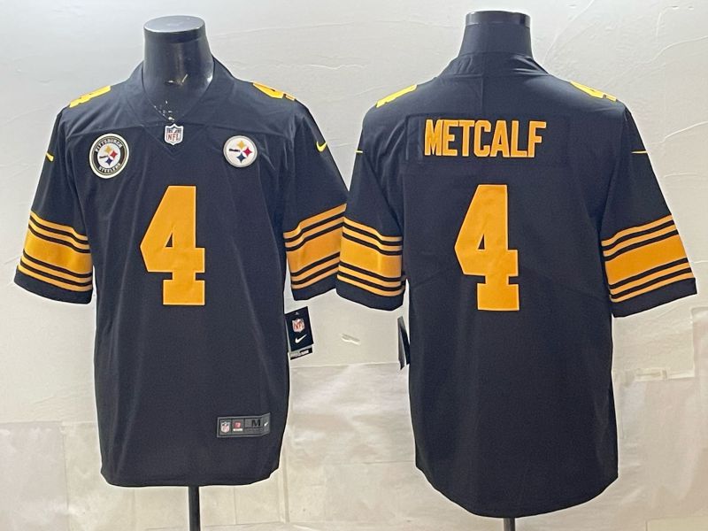 Men 2026 Pittsburgh Steelers #4 Metcalf Black Nike Limited NFL Jersey 03